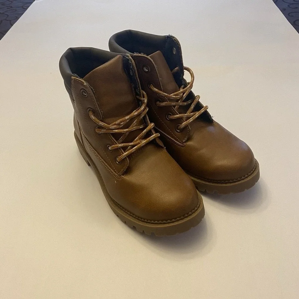 Kids Ankle‎ Boots Brown Lace Up Casual Fashion Boots